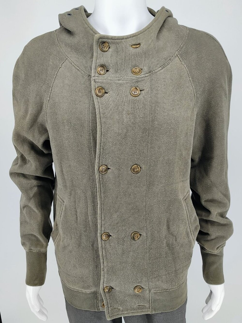 Dolce & Gabbana Faded Olive Green Hooded Button Cardigan (IT Size 44 US 34)